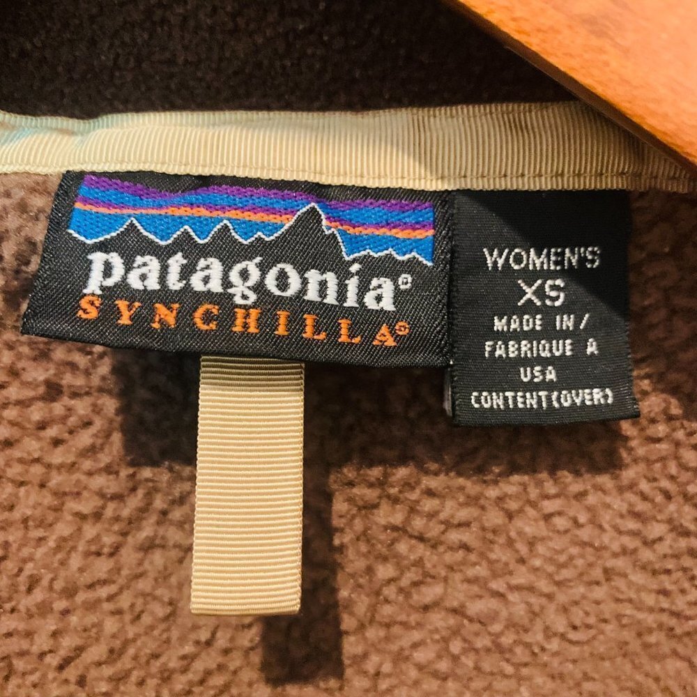 Patagonia Synchilla Women's Size XS Brown Full Zip Hooded Fleece Outdoor Jacket - Picture 4 of 8